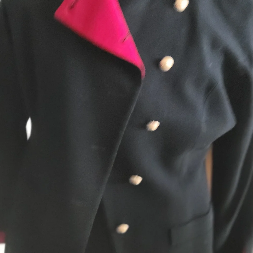 Vintage Black And Red Dior Skirt And Jacket Suit